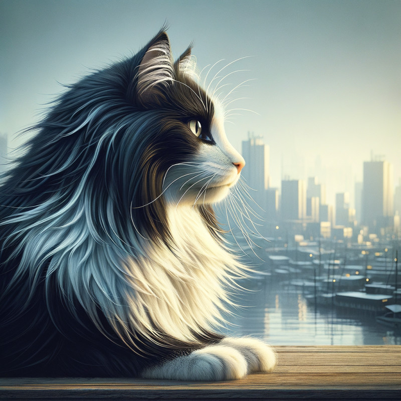 Domestic Long Hair Black And White - Complete Breed Guide, Care, Adoption & Health Tips Information and Pictures