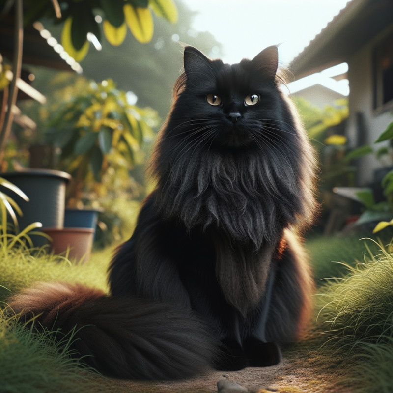 Domestic Long Hair Black Cat Breed Information and Pictures