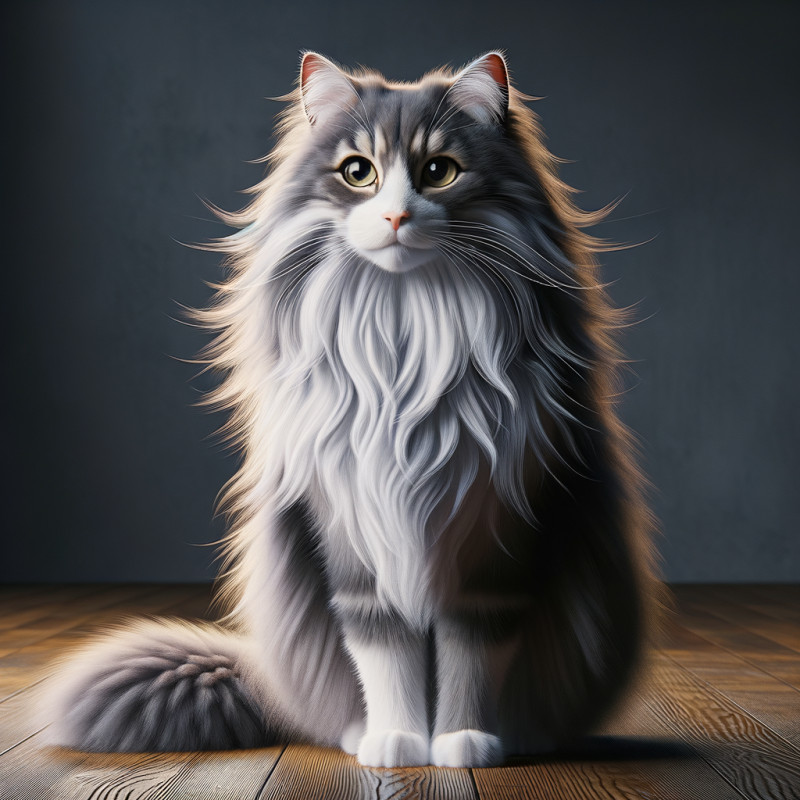 Domestic Long Hair Gray And White Cat Breed Information and Pictures