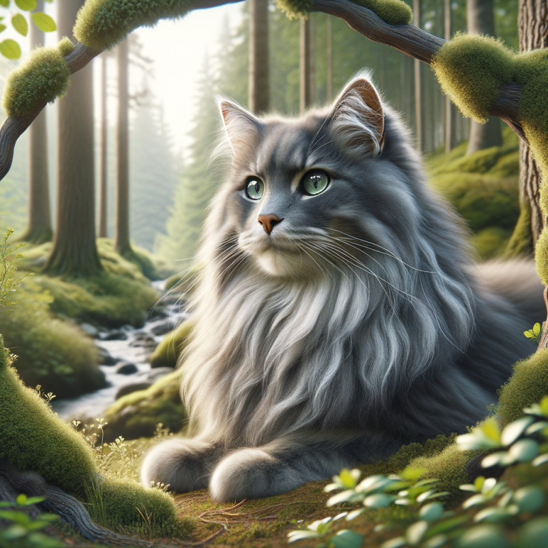 Domestic Long Hair Gray - Complete Breed Guide, Care, Adoption & Health Tips Information and Pictures