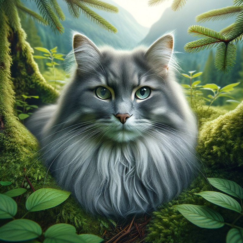 Domestic Long Hair Gray - Complete Breed Guide, Care, Adoption & Health Tips Information and Pictures