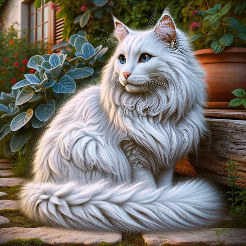 Domestic Long Hair White - Complete Breed Guide, Care, Adoption & Health Tips Information and Pictures