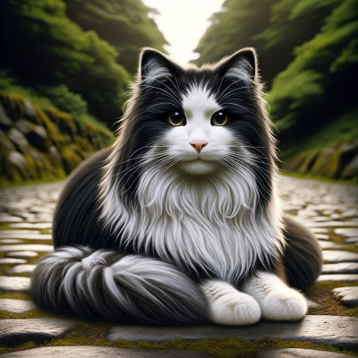 Domestic Long Hairblack And White Cat Breed Information and Pictures