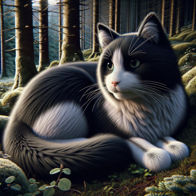 Domestic Medium Hair Black And White - Complete Breed Guide, Care, Adoption & Health Tips Information and Pictures