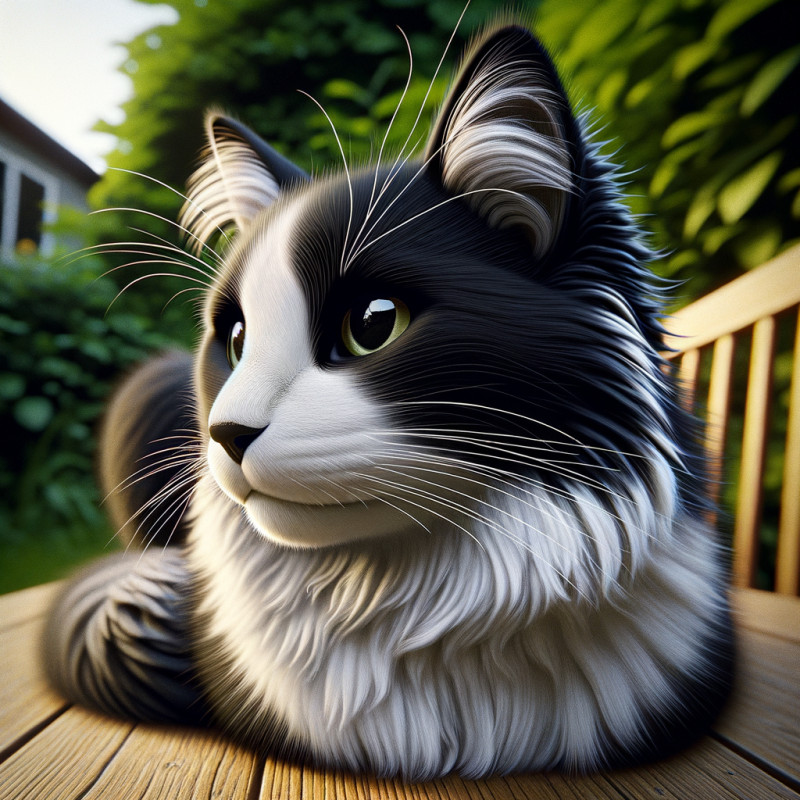 Domestic Medium Hair Black And White - Complete Breed Guide, Care, Adoption & Health Tips Information and Pictures