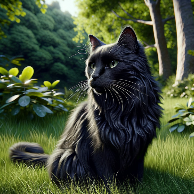 Domestic Medium Hair Black - Complete Breed Guide, Care, Adoption & Health Tips Information and Pictures