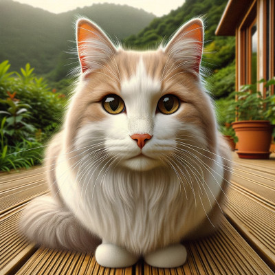 Domestic Medium Hair Buff And White - Complete Breed Guide, Care, Adoption & Health Tips Information and Pictures