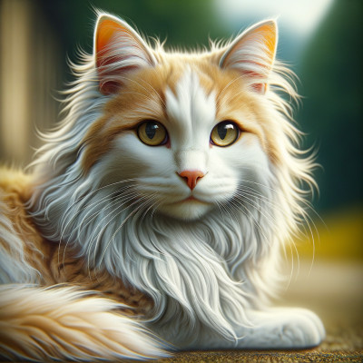 Domestic Medium Hair Buff And White - Complete Breed Guide, Care, Adoption & Health Tips Information and Pictures