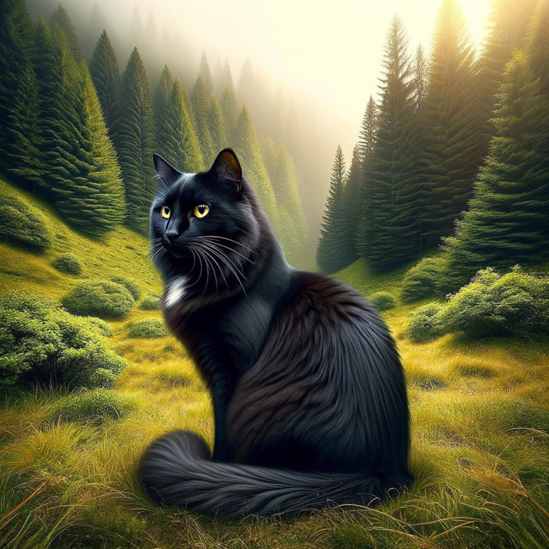 Domestic Medium Hairblack - Complete Breed Guide, Care, Adoption & Health Tips Information and Pictures