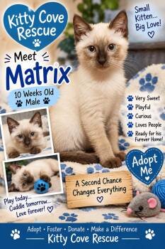 Matrix -  Domestic Short Hair Cat for Adoption in Mount Pleasant, Texas - Matrix | PetCurious