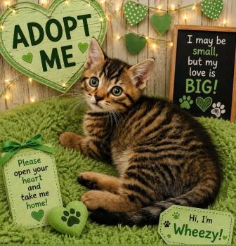 Wheezy -  Domestic Short Hair Cat for Adoption in Washington Court House, Ohio - Wheezy | PetCurious