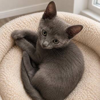 Dakota -  Russian Blue and Domestic Short Hair Cat for Adoption in Tustin, California - Dakota | PetCurious