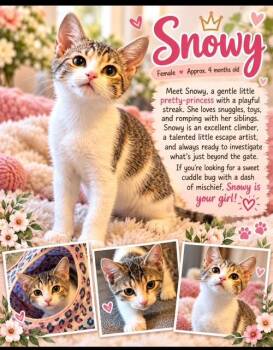 Snowy -  Domestic Short Hair Cat for Adoption in Richmond, Virginia - Snowy | PetCurious
