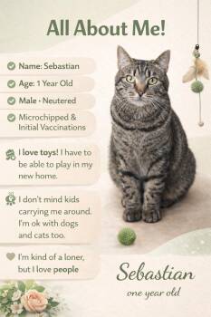 Domestic Short Hair Cats Available for Adoption - SEBASTIAN | PetCurious