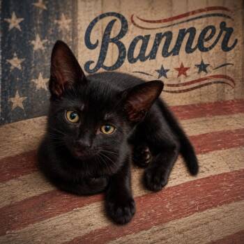 Banner -  Domestic Short Hair Cat for Adoption in Cumming, Georgia - Banner | PetCurious