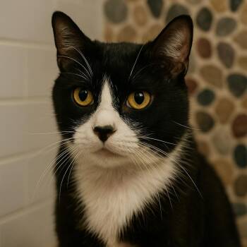 Rescue Tuxedo and Domestic Short Hair Cats for Adoption in Houston, Texas - Stimpy (Bonded With Ren) | PetCurious