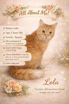 Domestic Medium Hair Cats Available for Adoption - LOLA | PetCurious
