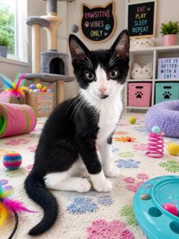 Tuxedo Cats Available for Adoption in Saginaw, Michigan - P-Kitty | PetCurious