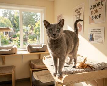 Russian Blue Cats Available for Adoption in Blairsville, Georgia - Pretty Boy | PetCurious