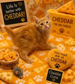 Cheddar -  Domestic Short Hair Cat for Adoption in Washington Court House, Ohio - Cheddar | PetCurious
