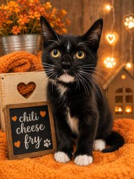 Chili Cheese Fry -  Domestic Short Hair Cat for Adoption in Manhattan, Illinois - Chili Cheese Fry | PetCurious
