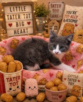 Tater Tot -  Domestic Short Hair Cat for Adoption in Washington Court House, Ohio - Tater Tot | PetCurious