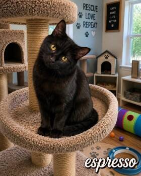 Espresso -  Domestic Medium Hair Cat for Adoption in Mountain Home, Arkansas - Espresso | PetCurious