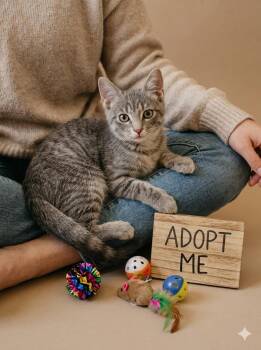 Clove - Playful kitten -  Domestic Short Hair Cat for Adoption in Muskego, Wisconsin - Clove - Playful Kitten | PetCurious