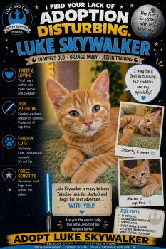 Luke Skywalker -  Domestic Short Hair Cat for Adoption in Beaverton, Oregon - Luke Skywalker | PetCurious