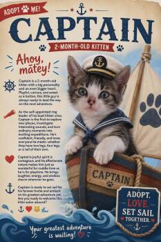 Captain -  Domestic Short Hair Cat for Adoption in Shrewsbury, Massachusetts - Captain | PetCurious