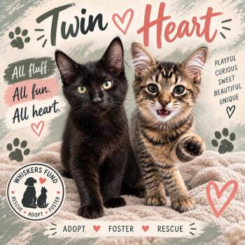 TWIN & HEART -  Domestic Medium Hair Cat for Adoption in Lakesite, Tennessee - TWIN & HEART | PetCurious