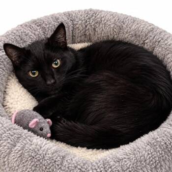 OBSIDIAN -  Domestic Medium Hair Cat for Adoption - OBSIDIAN | PetCurious