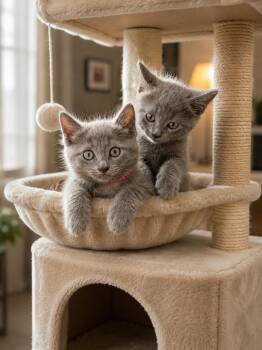 Zelda and Zahara -  Russian Blue and Nebelung Cat for Adoption - Zelda And Zahara | PetCurious