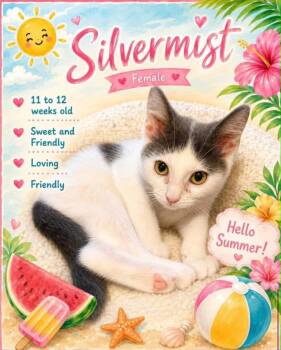 Silvermist -  Domestic Short Hair Cat for Adoption in Cortland, Ohio - Silvermist | PetCurious