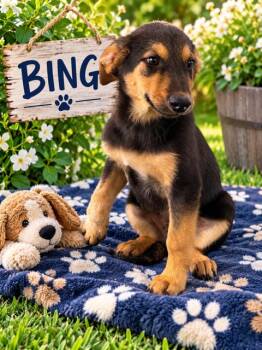 Bing (Orchard Litter) -  Australian Shepherd and Black Labrador Retriever Dog for Adoption in Woodside, California - Bing (Orchard Litter) | PetCurious