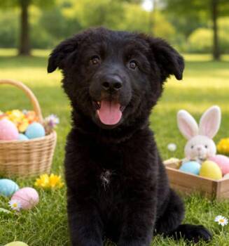 Newfoundland Dog and Flat Coated Retriever Dogs Available for Adoption - Babe Midnight | PetCurious