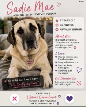 Sadie Mae -  Anatolian Shepherd Dog for Adoption in Cumming, Georgia - Sadie Mae | PetCurious