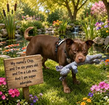 Chip -  Chocolate Labrador Retriever and Pit Bull Terrier Dog for Adoption in Murphys, California - Chip | PetCurious