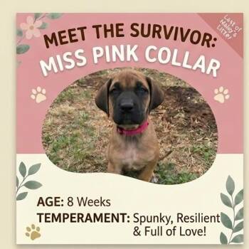 Mastiff and Mixed Breed Dogs Available for Adoption - Maisy Puppy 4F Pink Collar | PetCurious