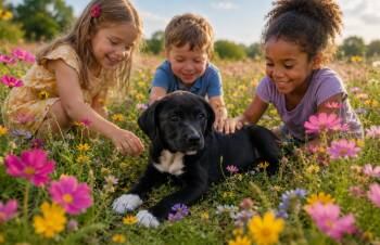 WALLY -  Australian Shepherd and Flat Coated Retriever Dog for Adoption - WALLY | PetCurious